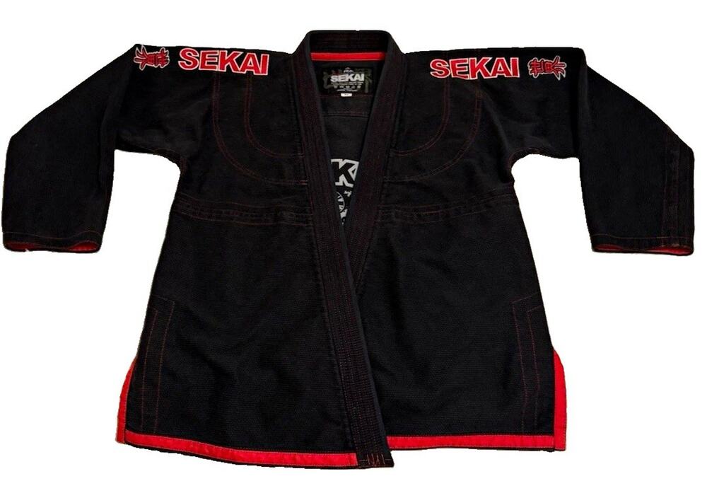 Fuji Sekai Brazilian Jiu-Jitsu BJJ Gi Jacket Top A3 Adult Unisex Black/Red